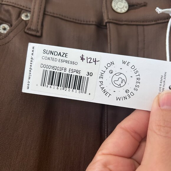 Daze Sundaze Coated Espresso high waist straight leg jeans, SIZE 30 - Picture 3 of 6